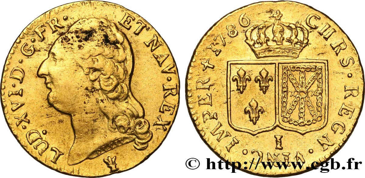 LOUIS XVI Louis d or aux écus accolés 1786 Limoges BB