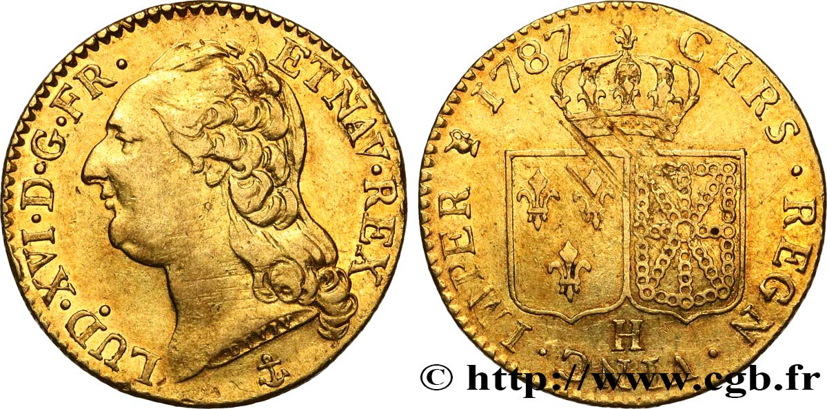 LOUIS XVI Louis d or aux écus accolés 1787 La Rochelle XF