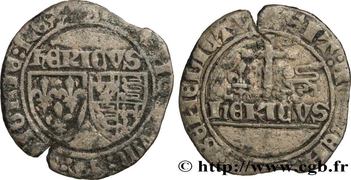 HENRY VI OF LANCASTER Blanc aux écus n.d. Rouen VF