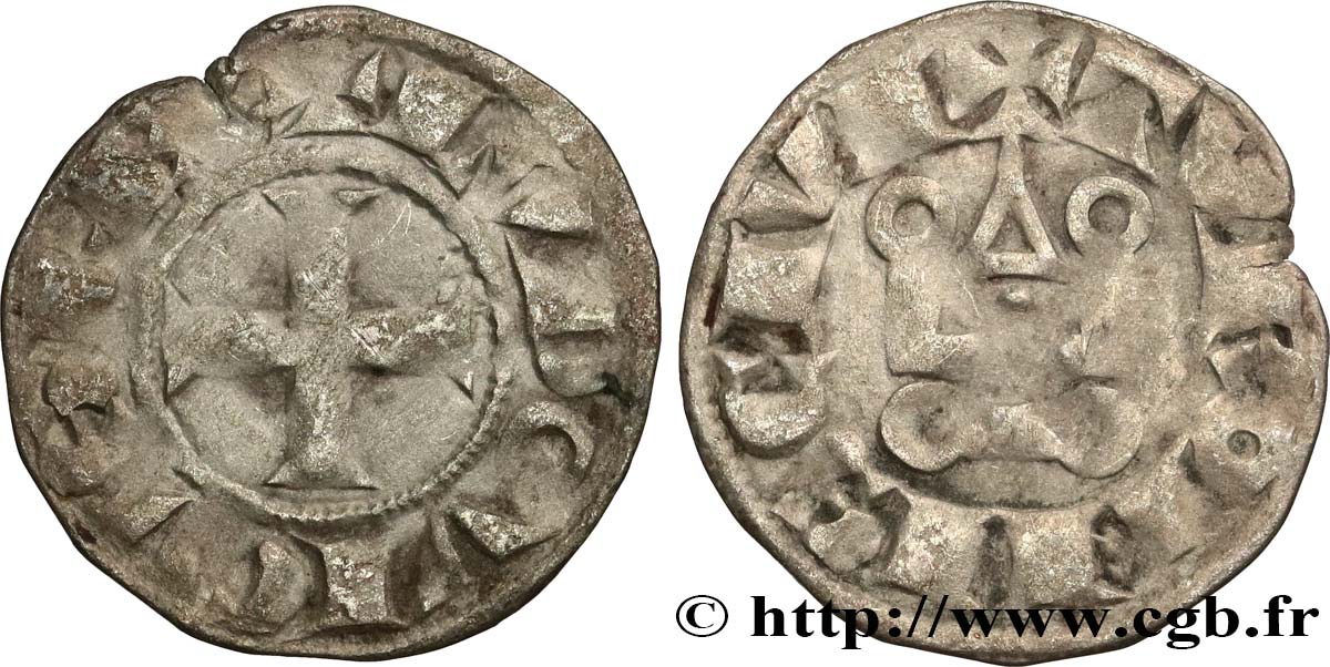 LOUIS VIII LE LION ET PREMIÈRE PARTIE DU RÈGNE DE LOUIS IX Denier tournois n.d. s.l. TB