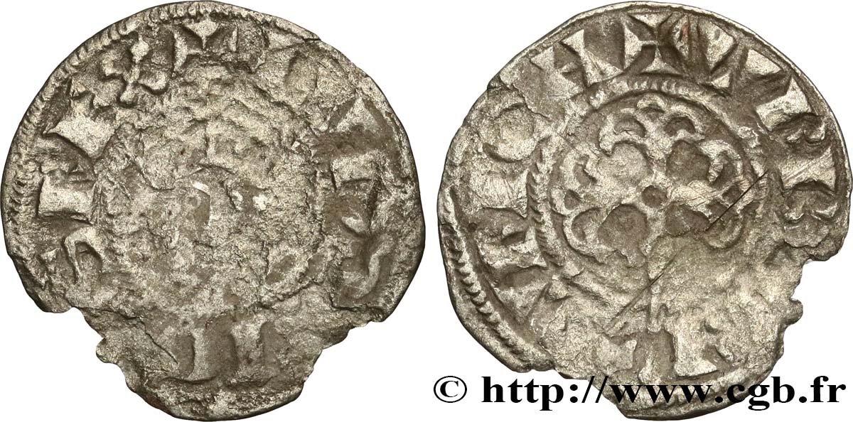 LOUIS VII  THE YOUNG  Denier n.d. Bourges VF