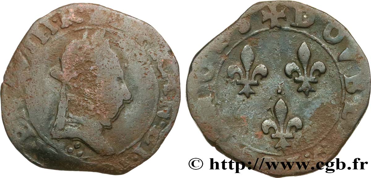 HENRY III Double tournois, type de Bourges n.d. Bourges S