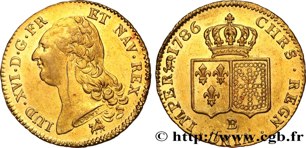 LOUIS XVI Double louis d’or aux écus accolés 1786 Rouen fVZ