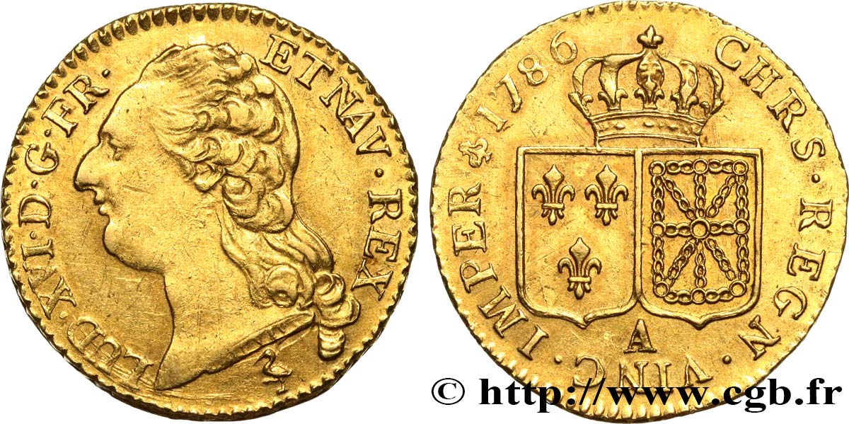 LOUIS XVI Louis d&nbsp;or aux écus accolés 1786 Paris TTB