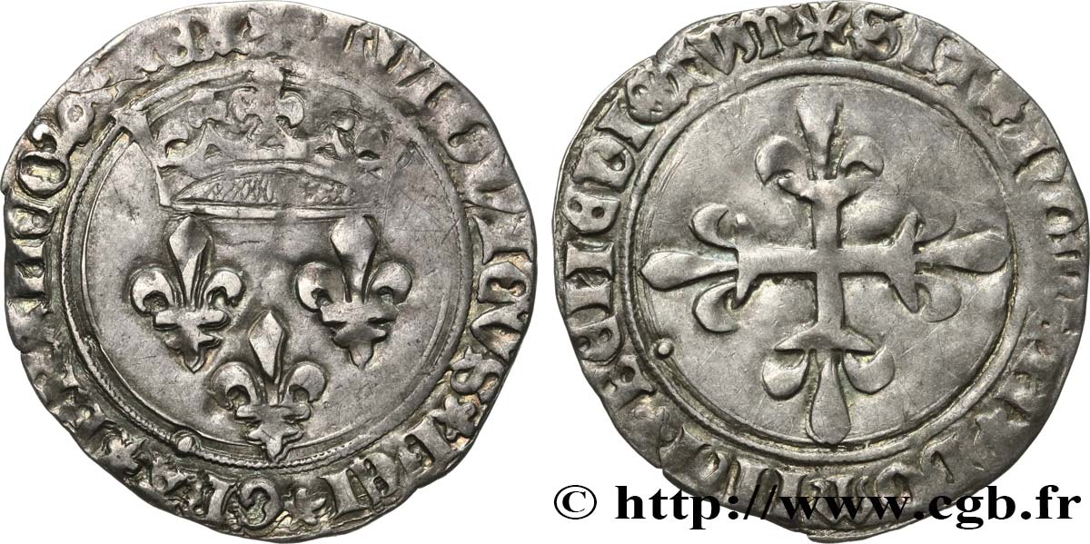 LOUIS XI LE PRUDENT Gros de roi 31/12/1461 Rouen TTB