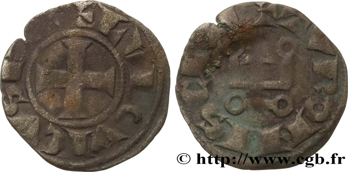 LOUIS VIII LE LION ET PREMIÈRE PARTIE DU RÈGNE DE LOUIS IX Denier tournois n.d. s.l. TB+