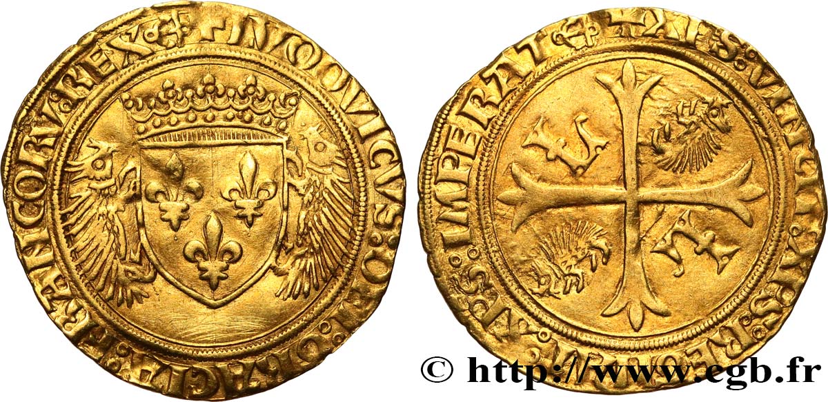 LOUIS XII  Écu d or aux porcs-épics 19/11/1507 Bayonne EBC