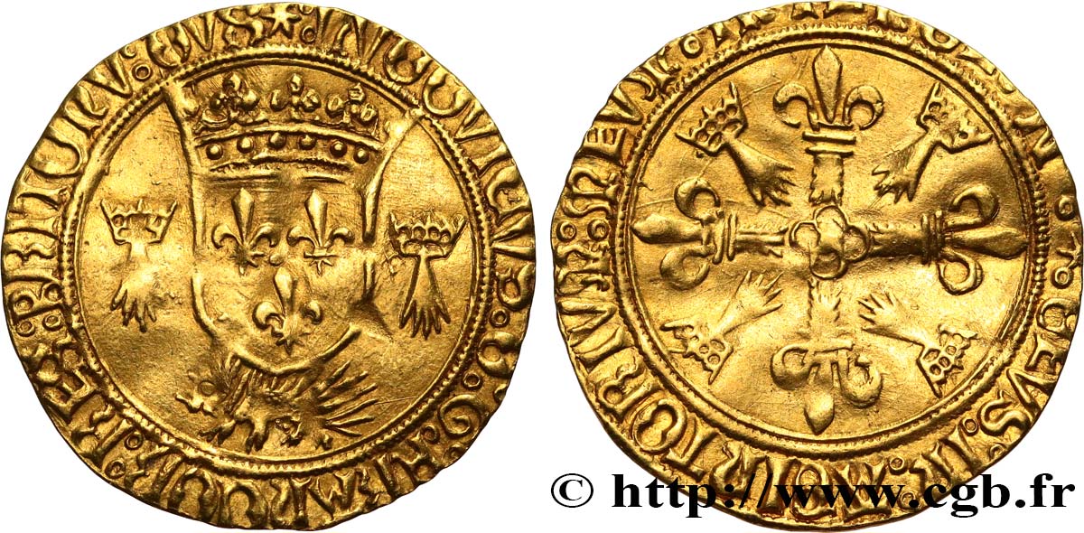 LOUIS XII  Écu d or aux porcs-épics de Bretagne, 2e type 19/11/1507 Nantes VZ