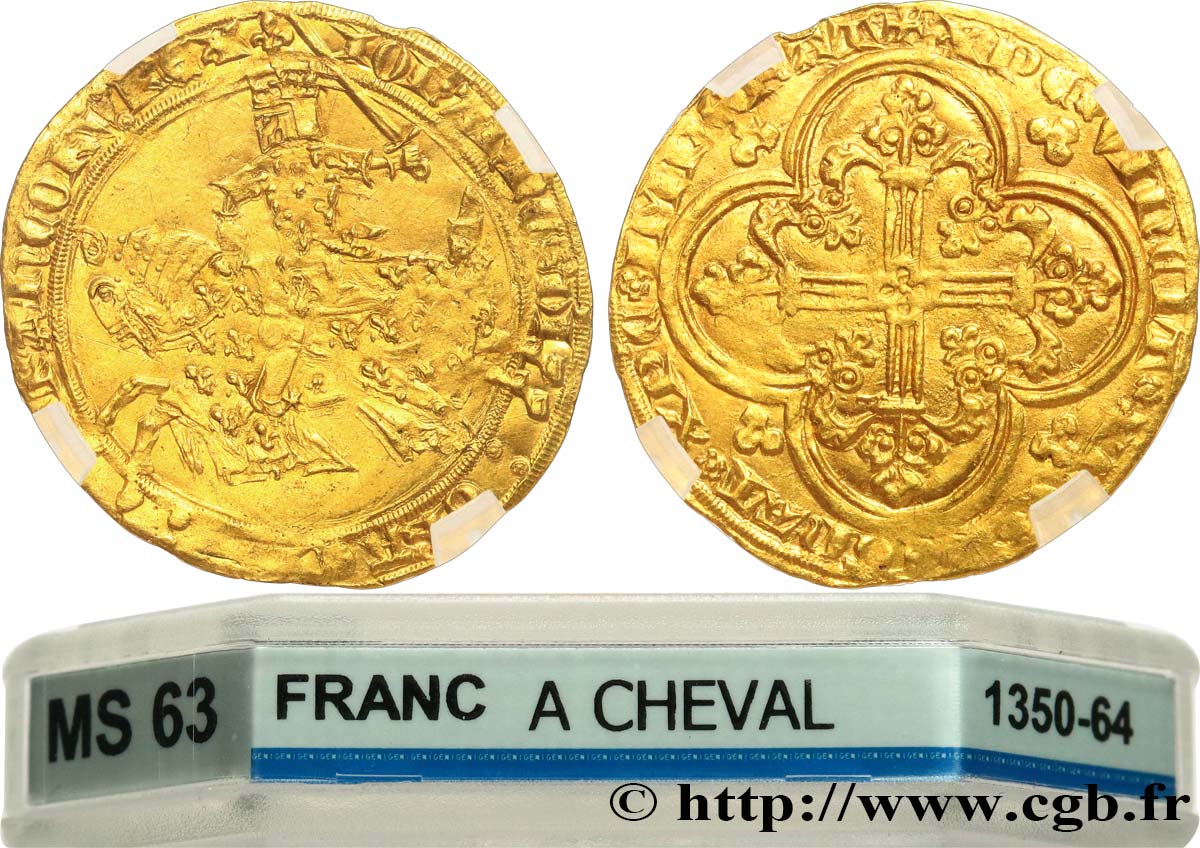 GIOVANNI II  THE GOOD  Franc à cheval n.d.  MS63