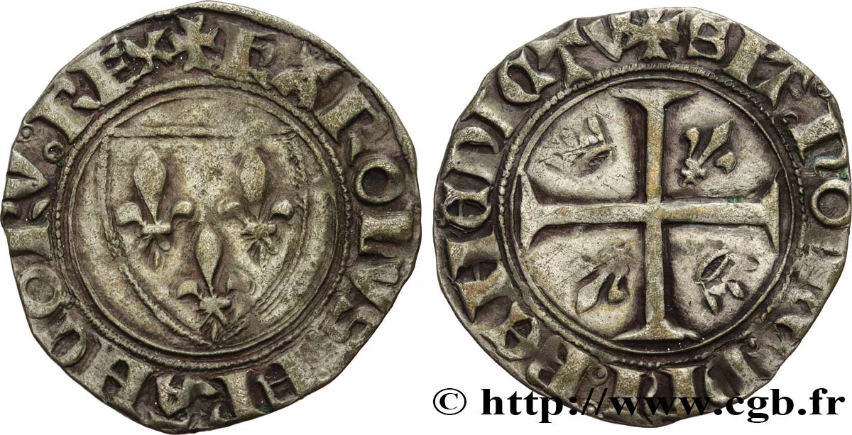 CHARLES VI LE FOU OU LE BIEN AIMÉ Blanc dit  guénar  n.d. Mâcon TTB
