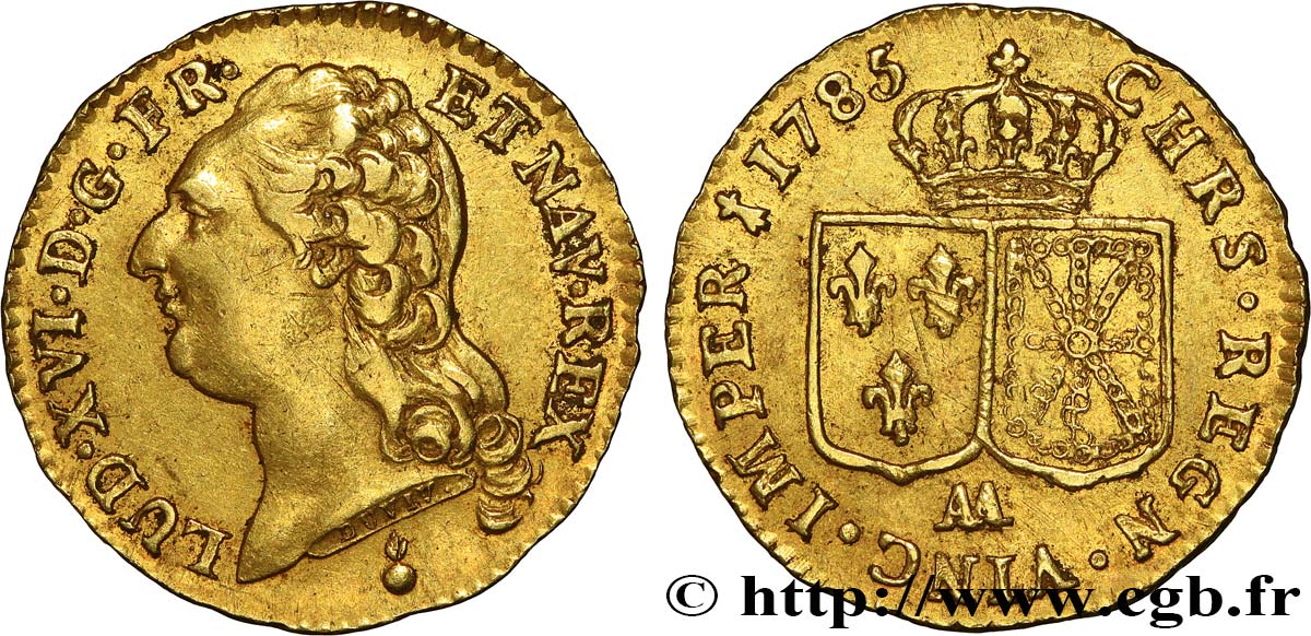 LOUIS XVI Louis d or dit  aux écus accolés  1785 Metz SS/fVZ