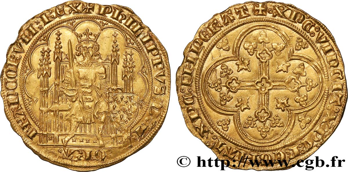PHILIPPE VI DE VALOIS Écu d&nbsp;or à la chaise n.d.  SUP