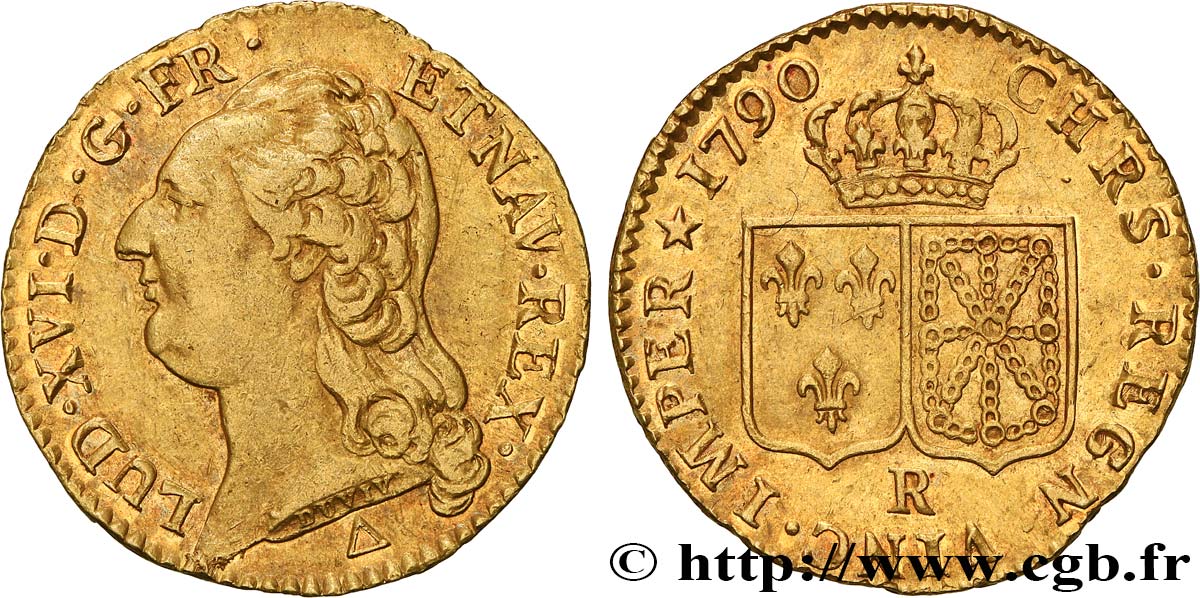 LOUIS XVI Louis d or aux écus accolés 1790 Orléans fVZ/VZ