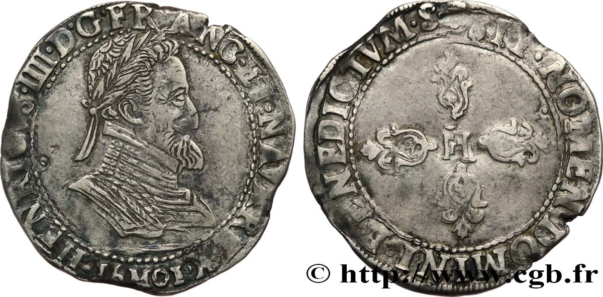 HENRY IV Demi-franc 1601 Toulouse AU