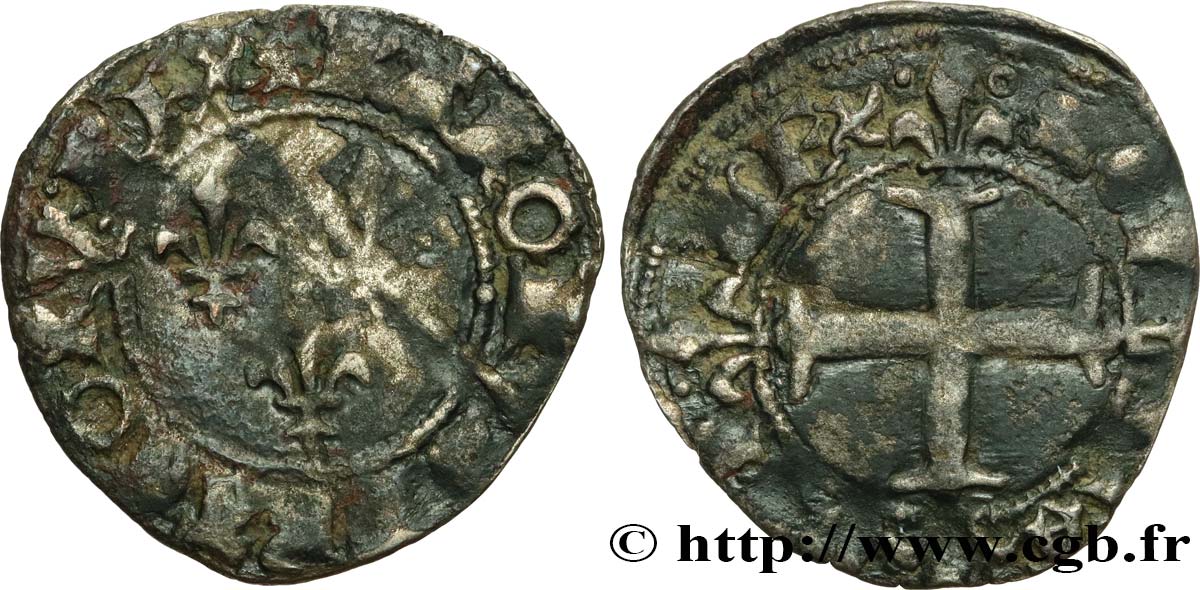 CHARLES VI LE FOU OU LE BIEN AIMÉ Double tournois n.d. Toulouse TB+