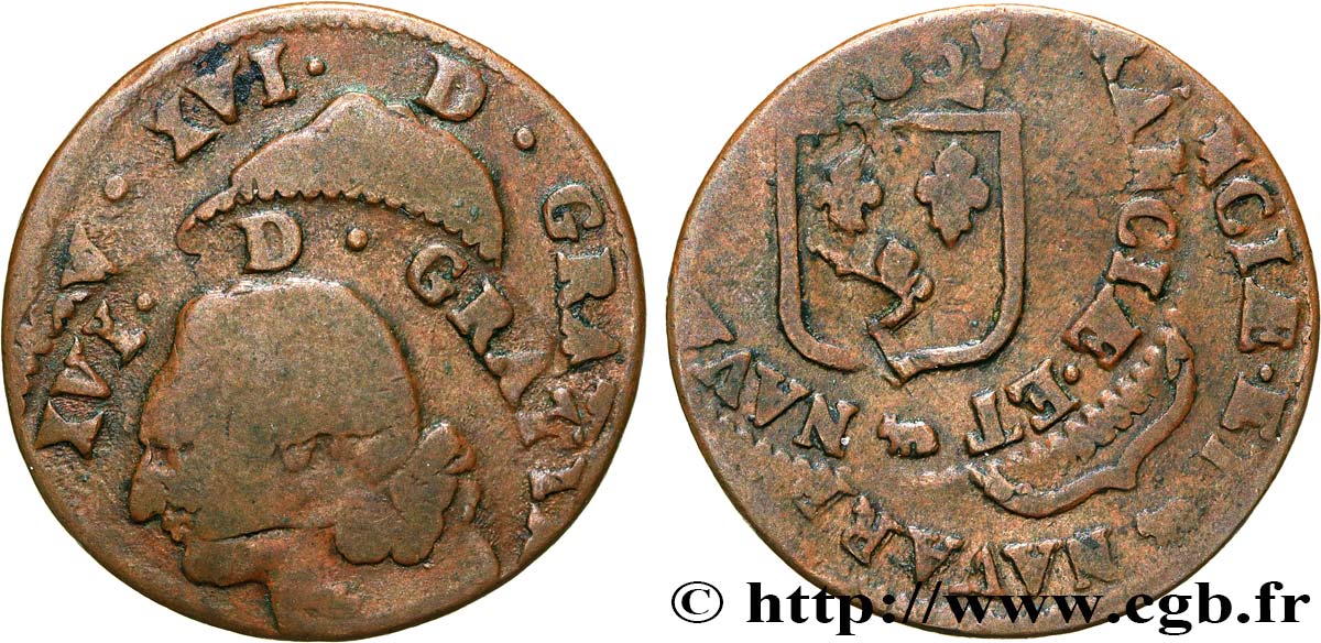 LOUIS XVI Sol dit  à l écu  de Béarn 1785 Pau TB+