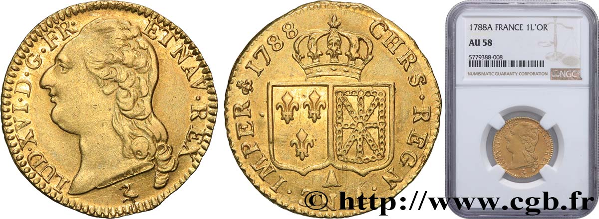 LOUIS XVI Louis d&nbsp;or aux écus accolés 1788 Paris AU