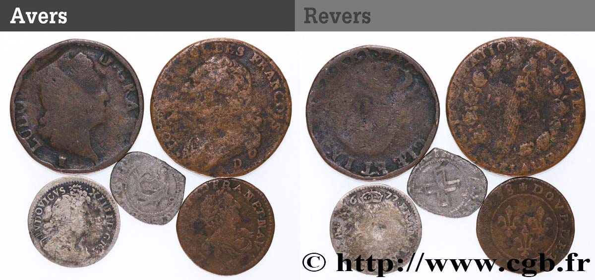 LOTTE Lot de cinq monnaies royales n.d. Ateliers divers lotto