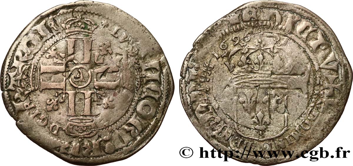 LOUIS XIV LE GRAND OU LE ROI SOLEIL Quinzain aux huit L 1696 Paris TB