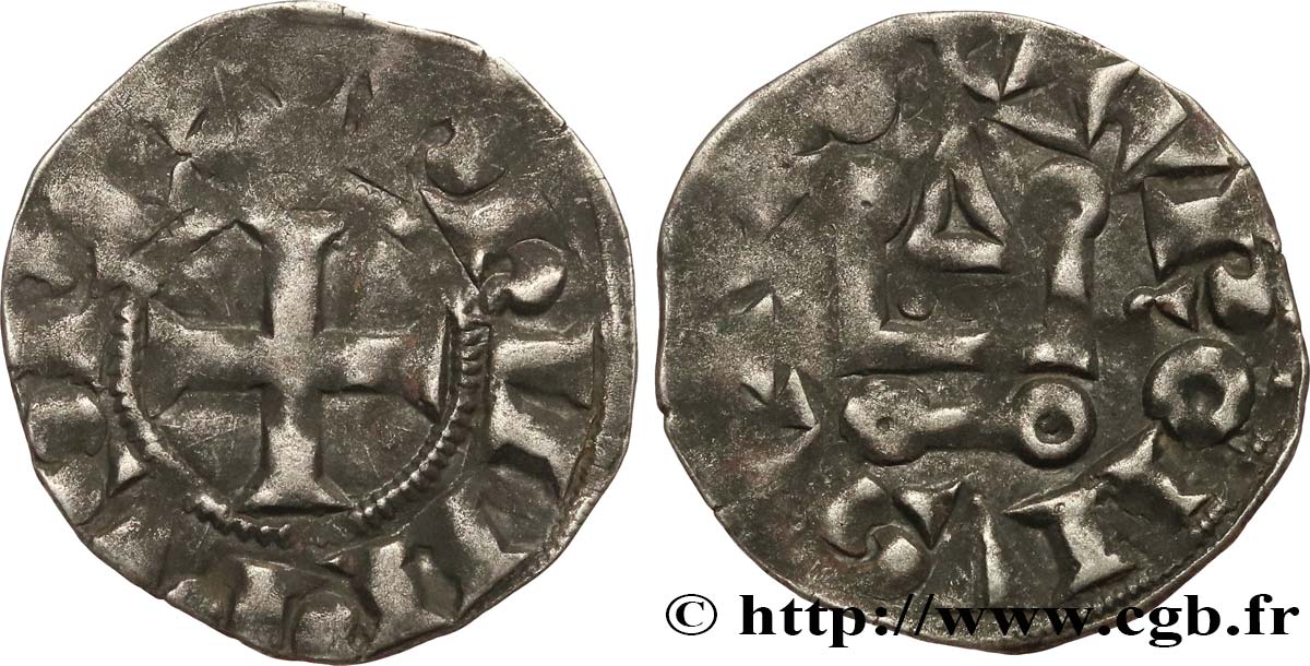 PHILIPPE III LE HARDI ET PHILIPPE IV LE BEL - MONNAYAGE COMMUN (à partir de 1280) Denier tournois à l O rond n.d. s.l. TB+