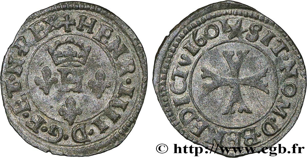 HENRI IV LE GRAND Liard à l H couronnée, 4e type (à la croix échancrée) 1601 Chambéry TTB+