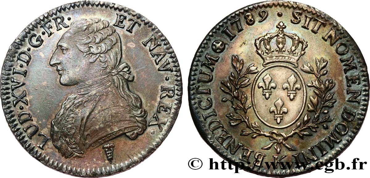 LOUIS XVI Écu aux branches d olivier 1789 Bordeaux SPL