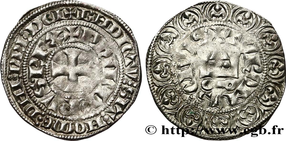 PHILIPPE IV LE BEL Maille demie ou maille blanche tournois à l&nbsp;0 long n.d. s.l. TB+