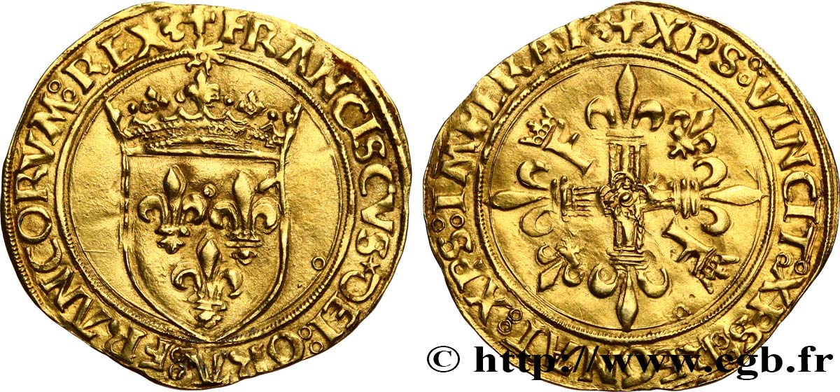 FRANCOIS I Écu d or au soleil, 8e type n.d. Lyon ? VZ
