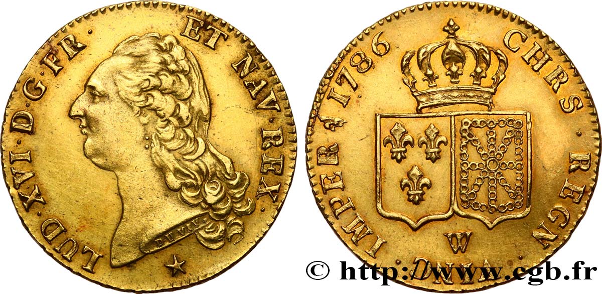 LOUIS XVI Double louis d’or aux écus accolés 1786 Lille fVZ