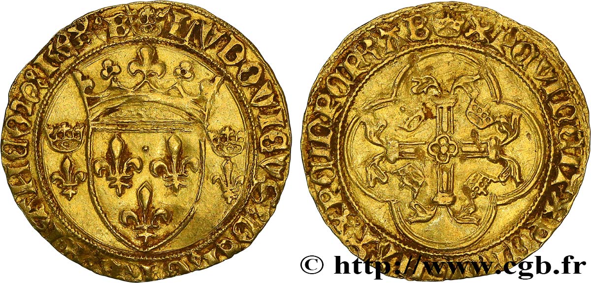 LOUIS XI THE  CAUTIOUS  Écu d or à la couronne ou écu neuf n.d. Bourges AU