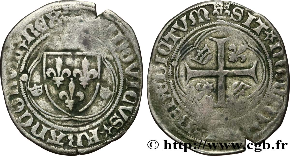 LOUIS XII  Douzain ou grand blanc à la couronne n.d. Rouen VF