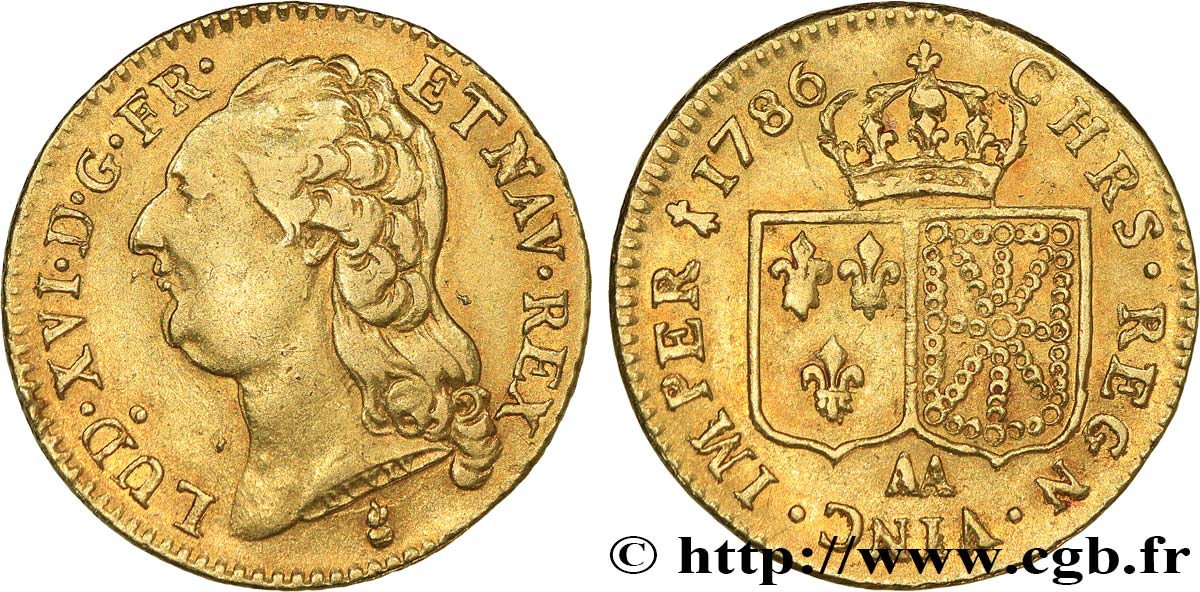 LOUIS XVI Louis d or aux écus accolés 1786 Metz XF/AU