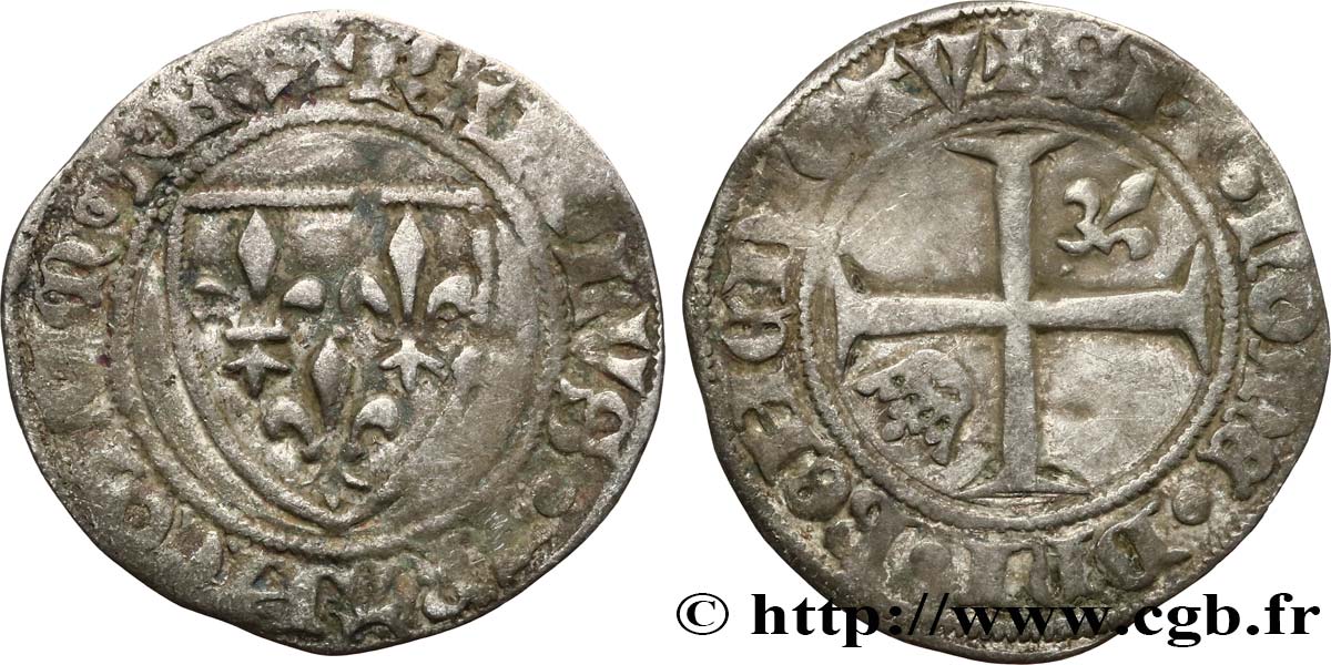 CHARLES VI LE FOU OU LE BIEN AIMÉ Demi-guénar n.d. s.l. TB+