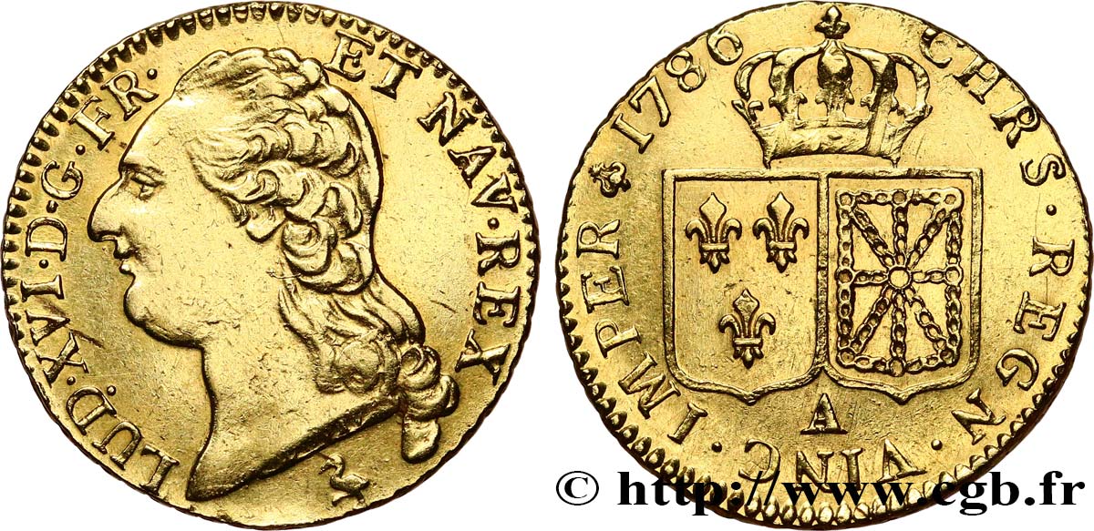 LOUIS XVI Louis d or aux écus accolés 1786 Paris q.SPL