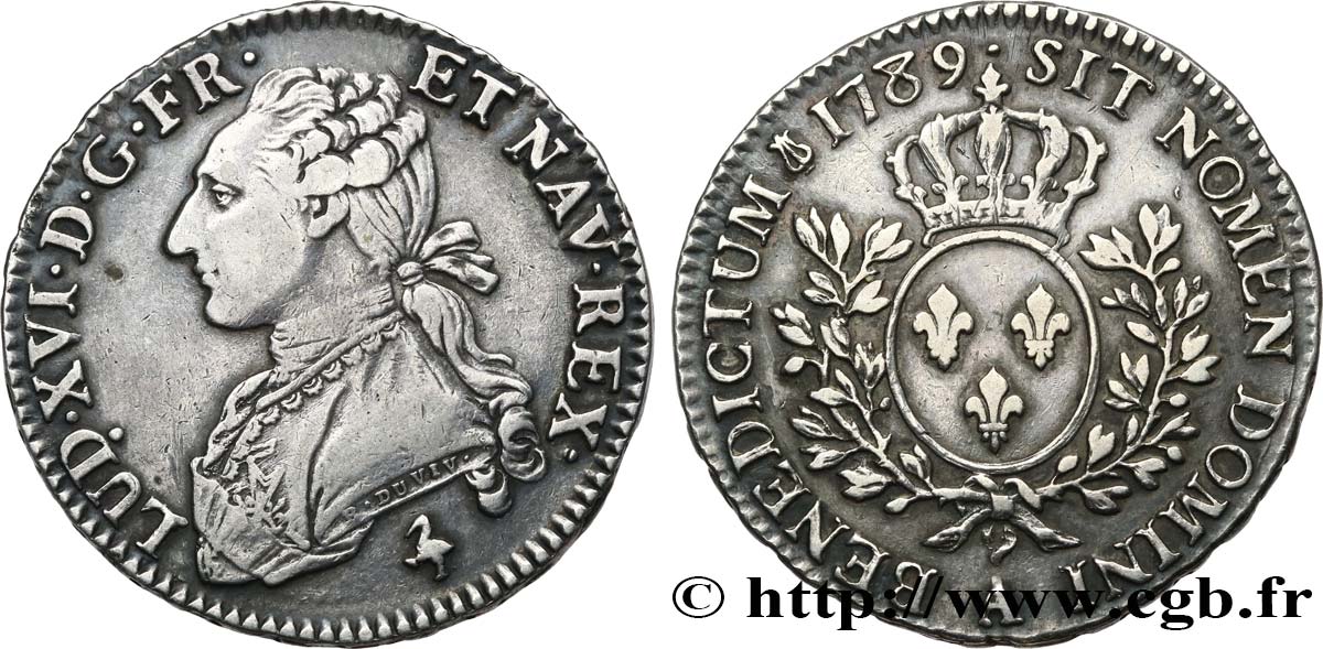 LOUIS XVI Demi-écu aux branches d olivier 1789 Paris XF/AU