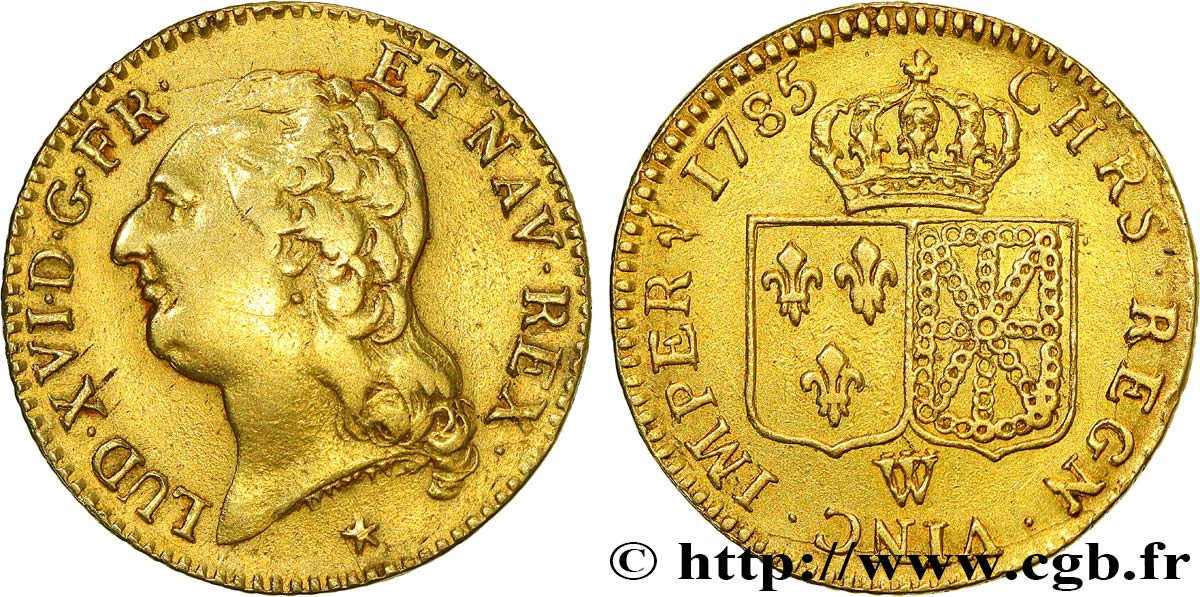 LOUIS XVI Louis d or dit  aux écus accolés  1785 Lille MBC/EBC