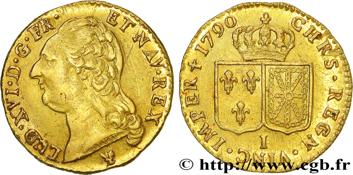LOUIS XVI Louis d or aux écus accolés 1790 Limoges AU