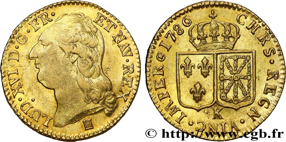 LOUIS XVI Louis d or dit  aux écus accolés  1786 Bordeaux AU/MS