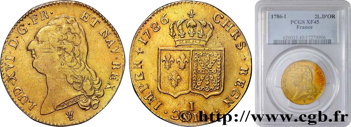 LOUIS XVI Double louis d’or aux écus accolés 1786 Limoges SS