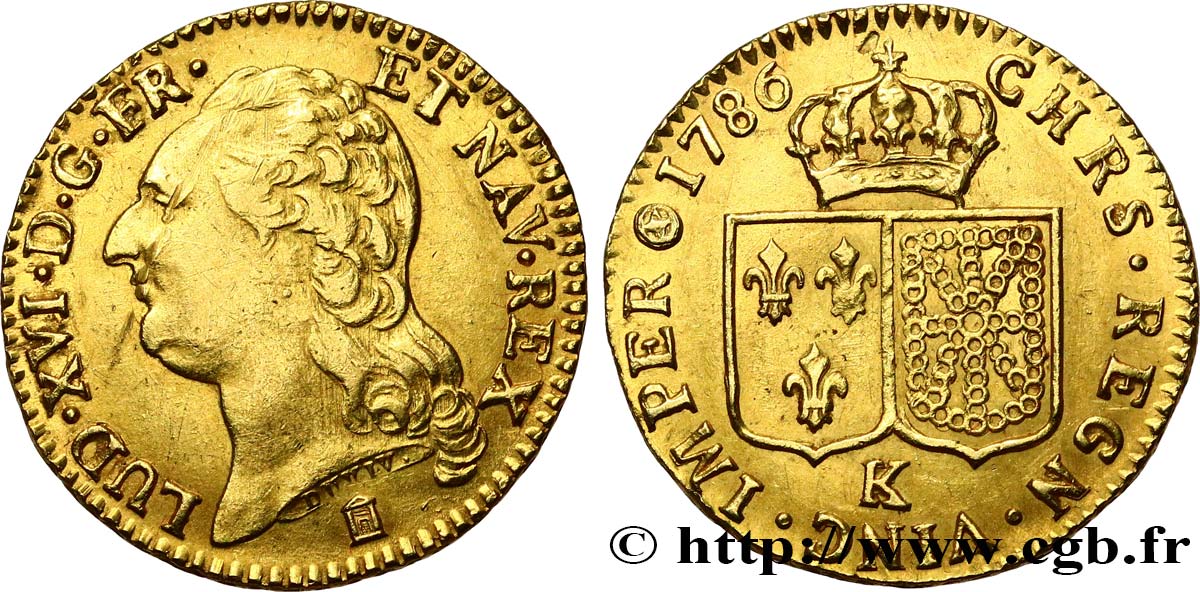 LOUIS XVI Louis d or aux écus accolés 1786 Bordeaux fVZ