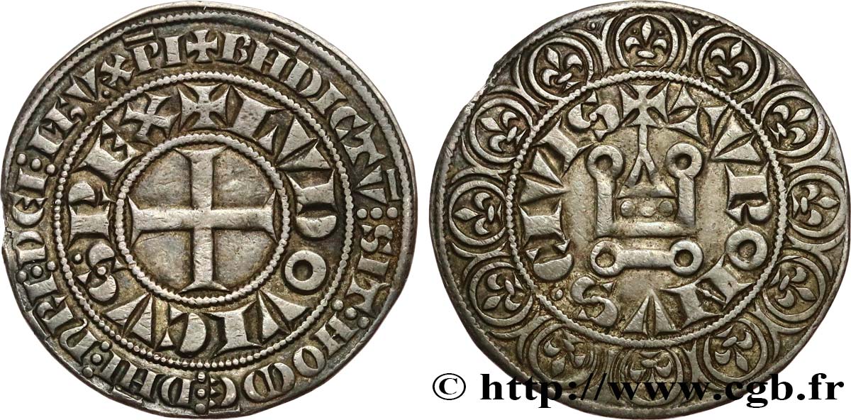 LOUIS IX OF FRANCE CALLED SAINT LOUIS Gros tournois après 1266  AU