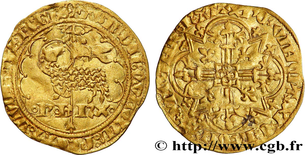 CHARLES VI  THE MAD  OR  THE WELL-BELOVED  Agnel d or n.d. Angers SS