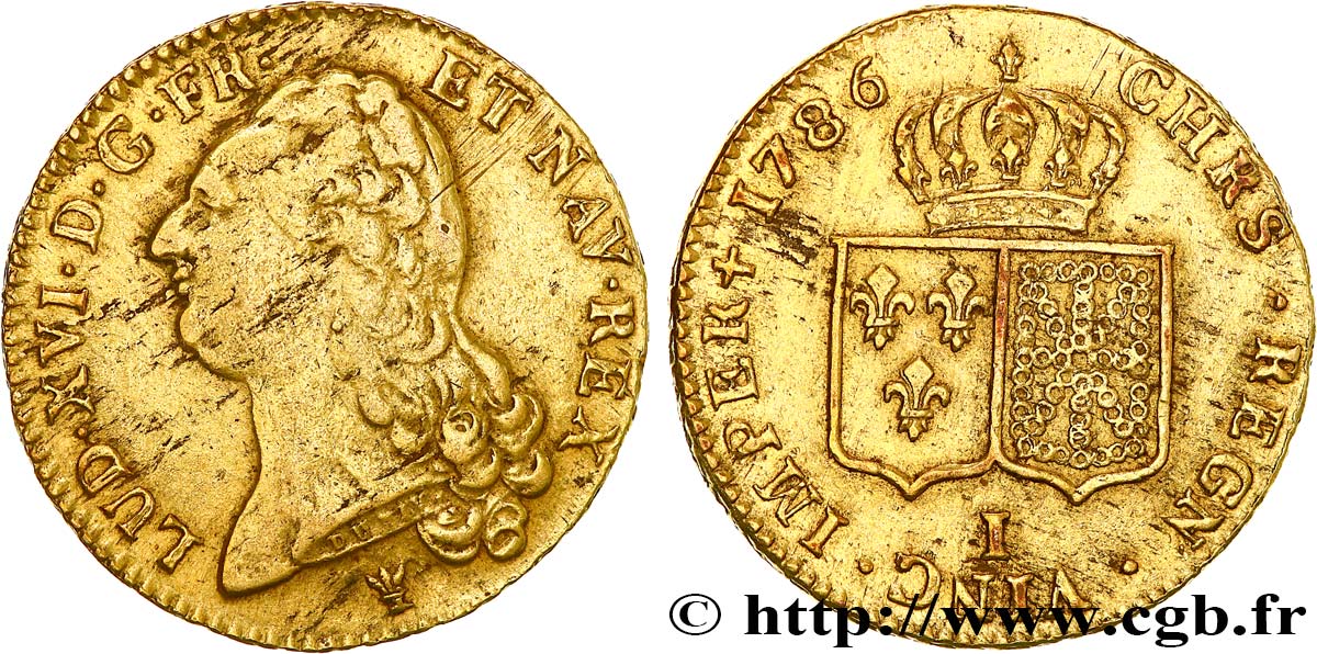 LOUIS XVI Double louis d’or aux écus accolés 1786 Limoges MBC