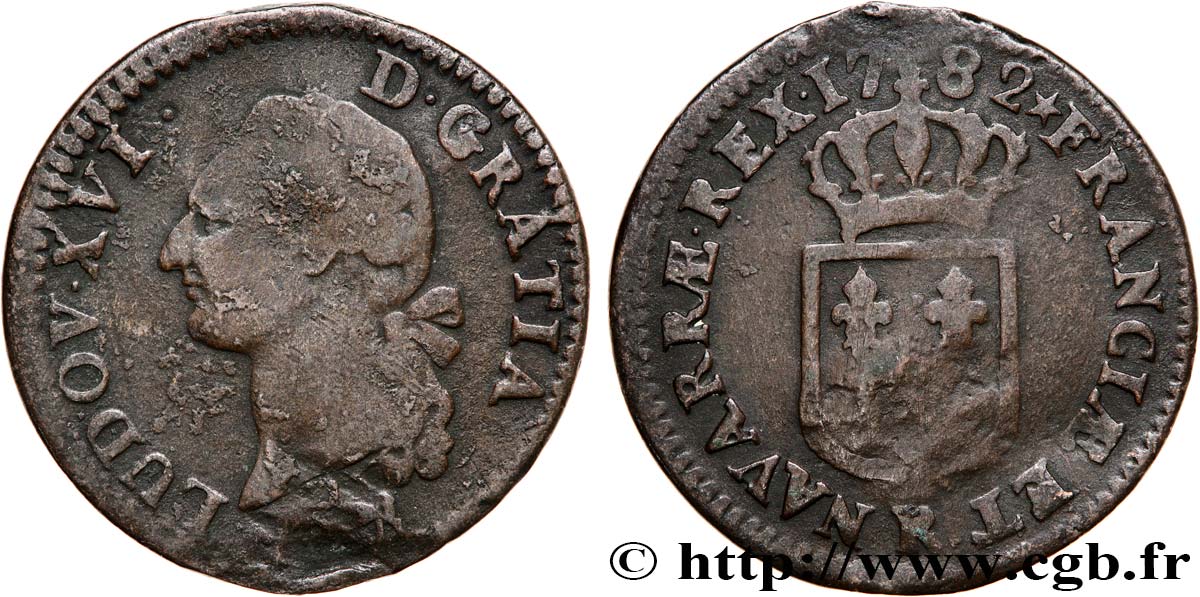 LOUIS XVI Sol dit  à l écu  1782 Orléans TB+