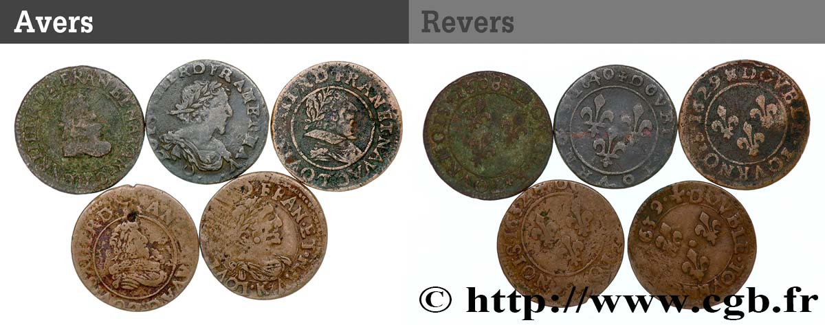 LOTS Lot de 5 doubles tournois n.d. s.l. TB
