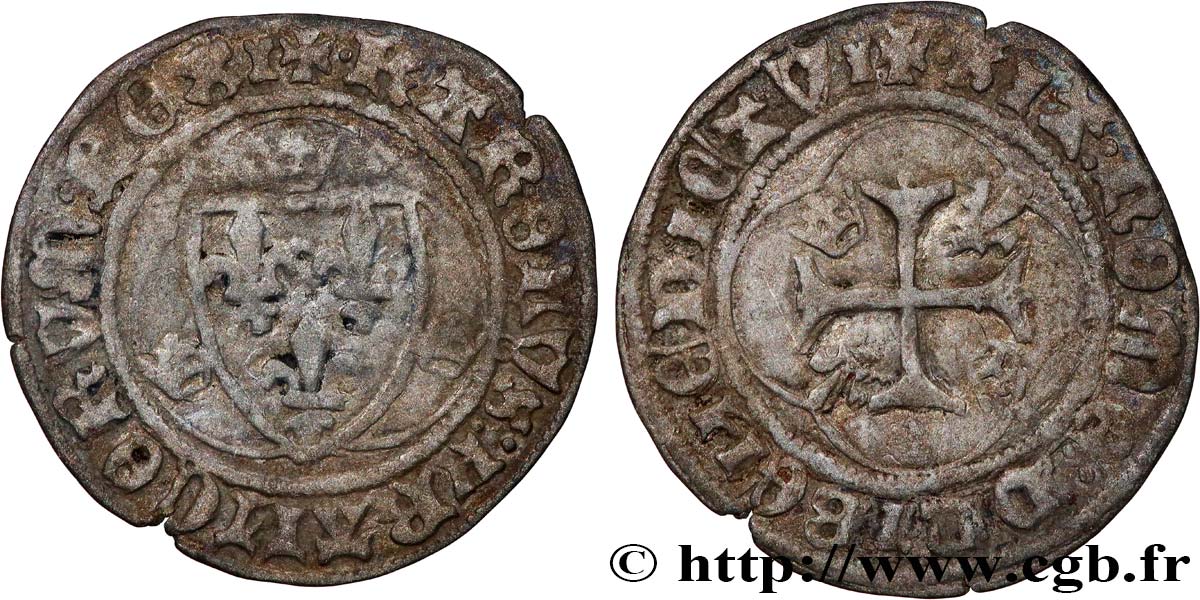 CHARLES VIII Blanc à la couronne n.d. Tours TB+