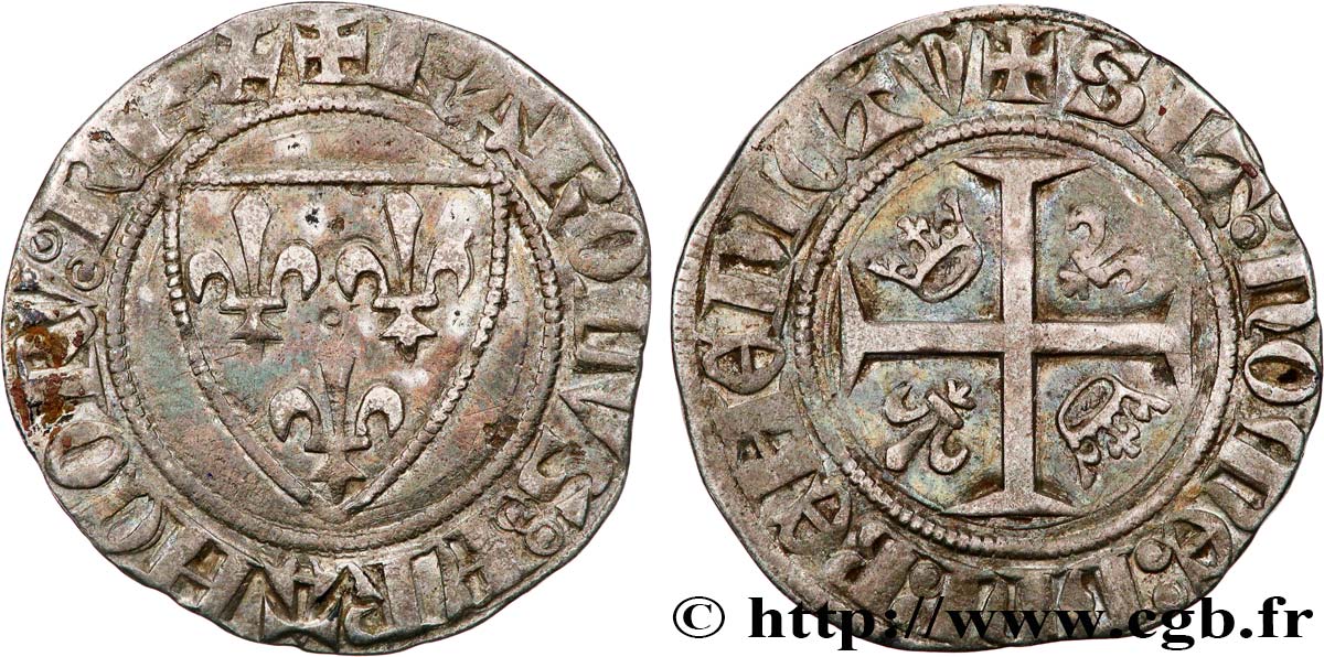 CHARLES VI LE FOU OU LE BIEN AIMÉ Blanc dit  guénar  n.d. s.l. TTB