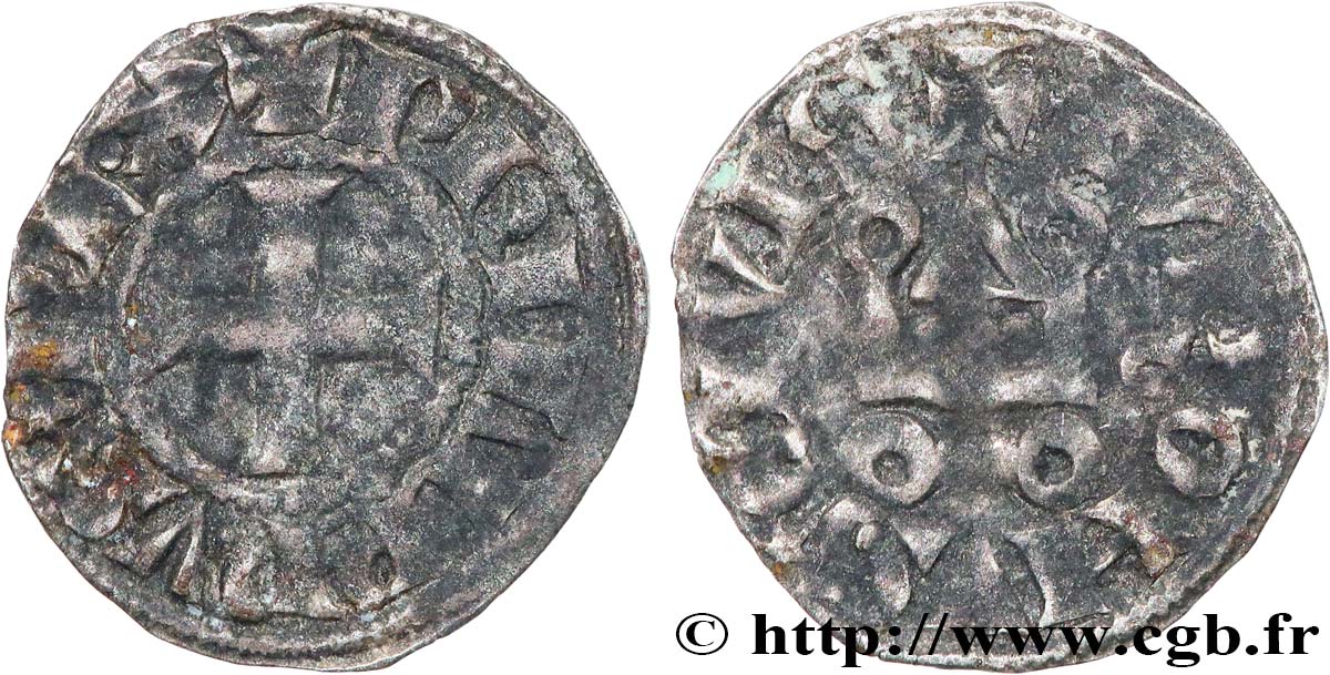 PHILIP III &nbsp;THE BOLD&nbsp; AND PHILIP IV &nbsp;THE FAIR&nbsp; Obole tournois à l&nbsp;O rond n.d. s.l. VF