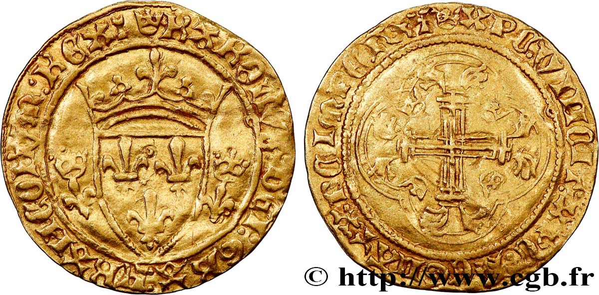 CHARLES VII LE VICTORIEUX Écu d&nbsp;or à la couronne ou écu neuf n.d. Tours TTB