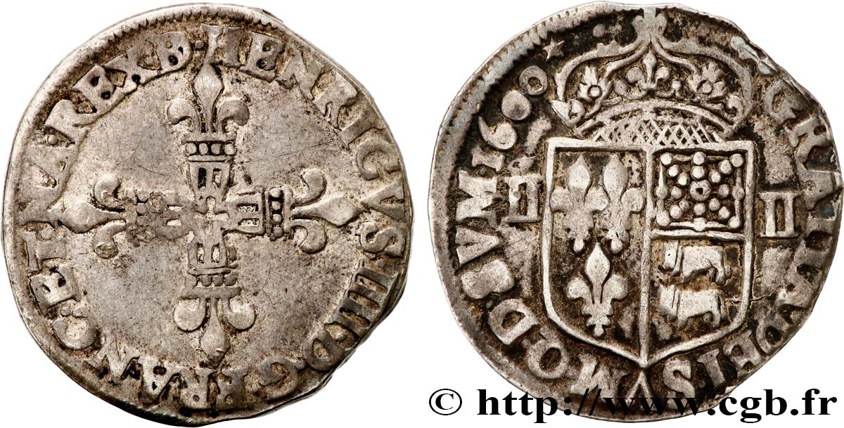 HENRI IV LE GRAND Quart d écu de Béarn 1600 Pau TTB